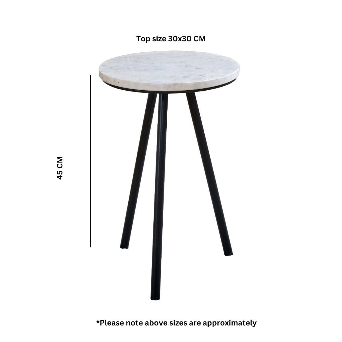 Marble Top Coffee Table Round With Metal Legs - Opal