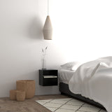 Metal Bedside Cabinet Wall Mounted With 1 Black Drawer - Joliet