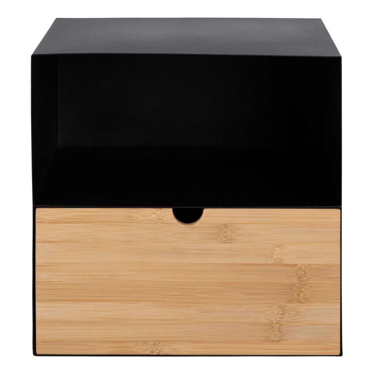 Metal Bedside Cabinet Wall Mounted With 1 Oak Drawer - Joliet