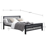 Metal Double Bed With Sprung Slatted Base - Meridian