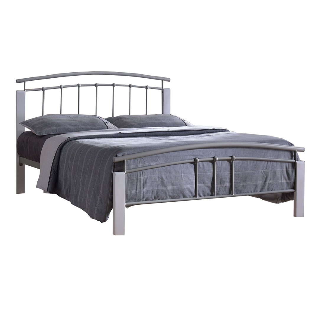 Metal Double Bed With Wooden Posts - Tetras