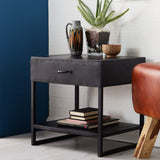 Metal Lamp Table With 1 Drawer - Metalica