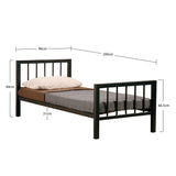 Metal Single Bed With Sprung Slatted Base - Metro