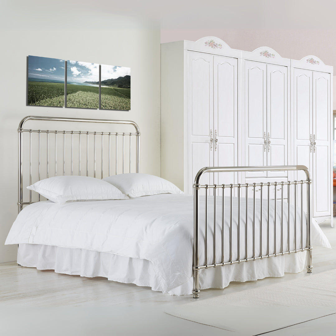 Metal Single Bed With Sprung Slatted Base - Rose