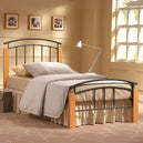 Metal Single Bed With Wooden Posts - Tetras