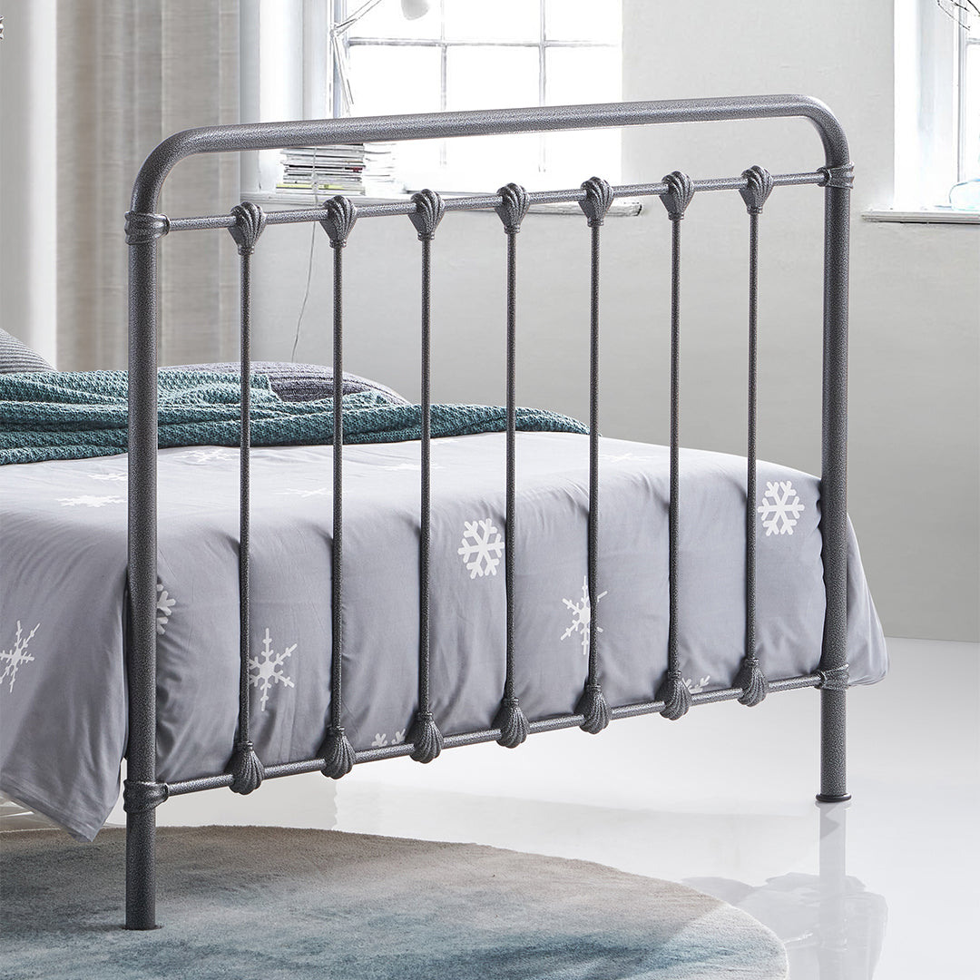 Metal Small Double Bed With Sprung Slatted Base - Havana