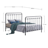 Metal Small Double Bed With Sprung Slatted Base - Havana