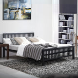 Metal Small Double Bed With Sprung Slatted Base - Meridian