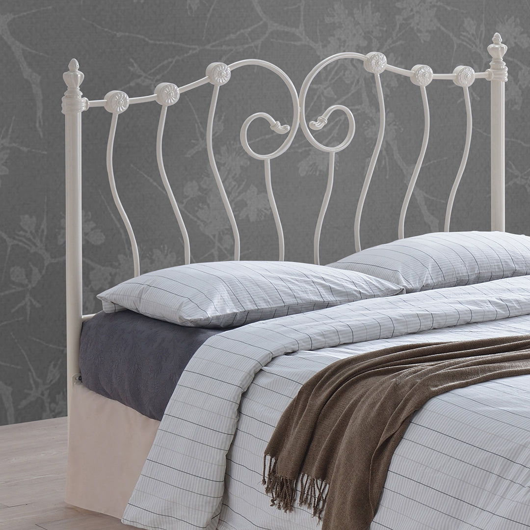Metal Small Double Bed Victorian Style With Sprung Slatted Base - Inova