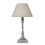 Natural Linen Shade Table Lamp With Washed Wooden Base - Antia