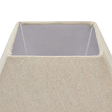 Neutral Linen Shade Table Lamp With Fluted Wooden Base - Incia