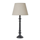 Neutral Linen Shade Table Lamp With Grey Washed Wooden Base - Isca