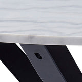 Polished Marble Dining Table for 4 People 110cm Wide Round - Heaven