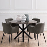 Polished Marble Dining Table for 4 People 120cm Wide Round - Heaven