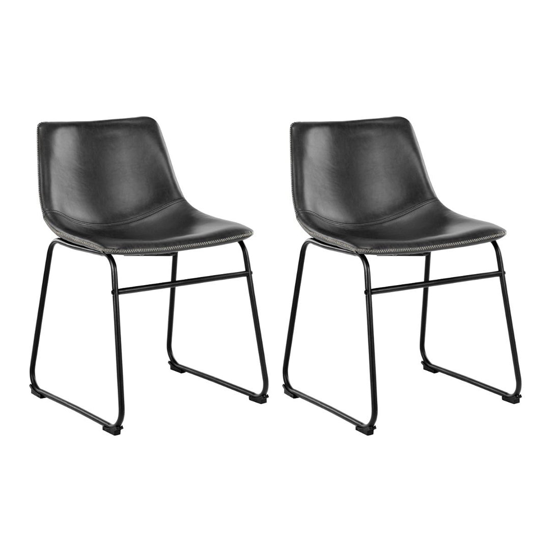Polished Marble Dining Table Round With 4 Oregon Black Dining Chairs - Heaven