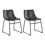 Polished Marble Dining Table Round With 4 Oregon Black Dining Chairs - Heaven