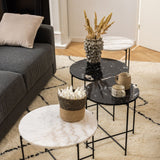 Polished Marble Stone Side Table Round Large - Avila