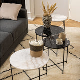 Polished Marble Stone Side Table Round Small - Avila