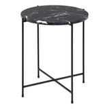 Polished Marble Stone Side Table Round Small - Avila