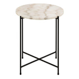 Polished Marble Stone Side Table Round Small - Avila