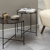 Polished Marble Stone Side Table Round Small - Avila