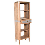 Solid Acacia Wood Bookcase With 1 Drawer And 4 Shelves - Wilton