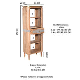 Solid Acacia Wood Bookcase With 1 Drawer And 4 Shelves - Wilton