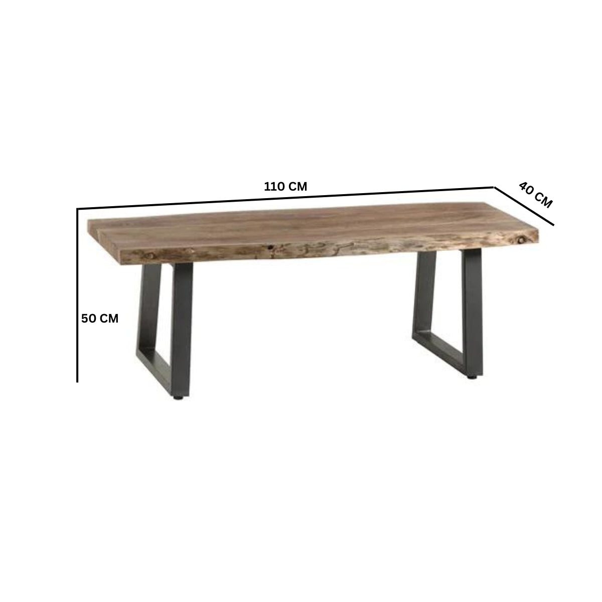 Solid Acacia Wood Coffee Table - Baltic Live Edge