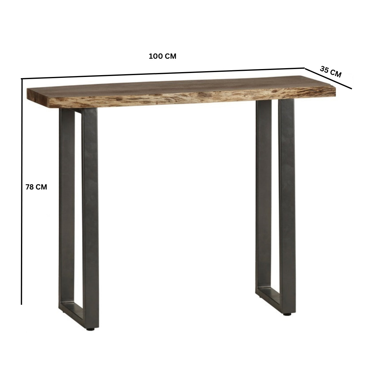 Solid Acacia Wood Console Table - Baltic Live Edge