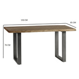 Solid Acacia Wood Dining Table for 4 to 6 People - Baltic Live Edge