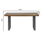 Solid Acacia Wood Dining Table for 6 People - Metropolis