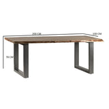Solid Acacia Wood Dining Table for 6 to 8 People - Baltic Live Edge