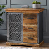 Solid Acacia Wood Sideboard With 1 Door And 3 Drawers - Metropolis