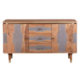 Solid Acacia Wood Sideboard With 2 Doors And 3 Drawers - Wilton