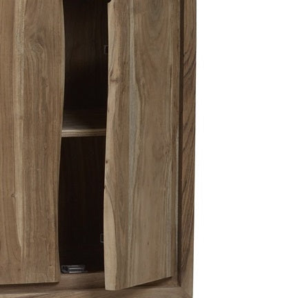 Solid Acacia Wood Sideboard With 4 Doors And 3 Drawers - Baltic Live Edge