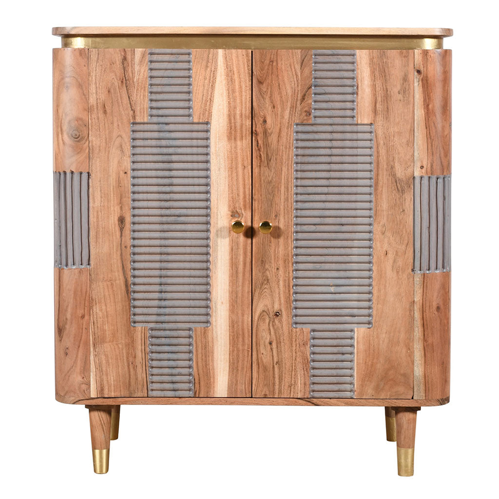 Solid Acacia Wood Storage Cabinet With 2 Doors - Wilton