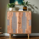 Solid Acacia Wood Storage Cabinet With 2 Doors - Wilton