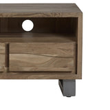 Solid Acacia Wood TV Stand With 3 Drawers - Baltic Live Edge