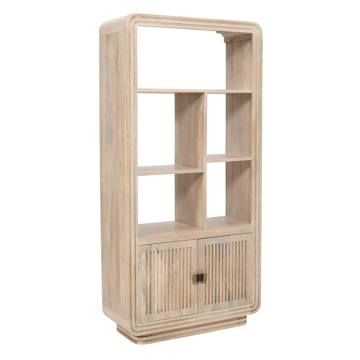 Solid Hardwood Bookcase With 2 Doors And 5 Shelves - Hudson