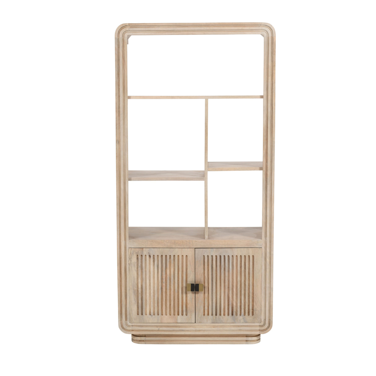 Solid Hardwood Bookcase With 2 Doors And 5 Shelves - Hudson