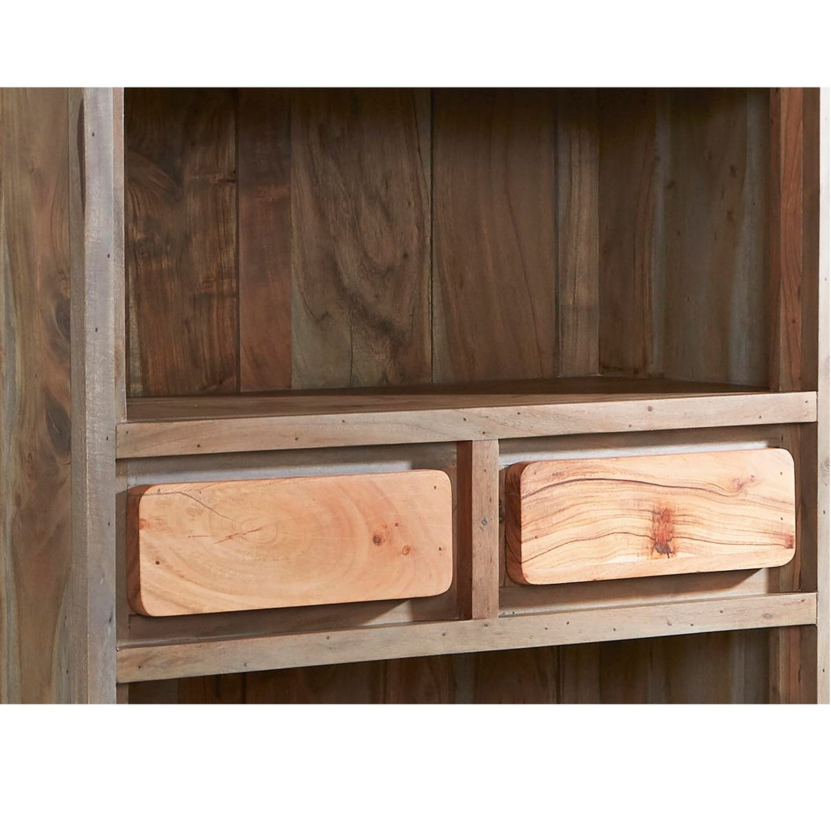 Solid Hardwood Bookcase With 2 Drawers - Aspen