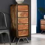 Solid Hardwood Chest Of 5 Drawers Narrow - Aspen