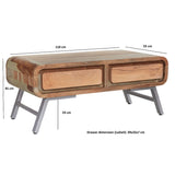 Solid Hardwood Coffee Table With 2 Drawers - Aspen