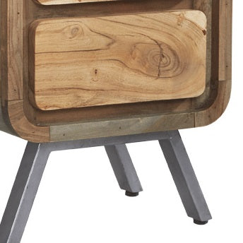 Solid Hardwood Lamp Table With 2 Drawers - Aspen