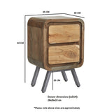 Solid Hardwood Lamp Table With 2 Drawers - Aspen