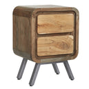 Solid Hardwood Lamp Table With 2 Drawers - Aspen