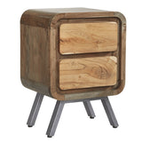 Solid Hardwood Lamp Table With 2 Drawers - Aspen