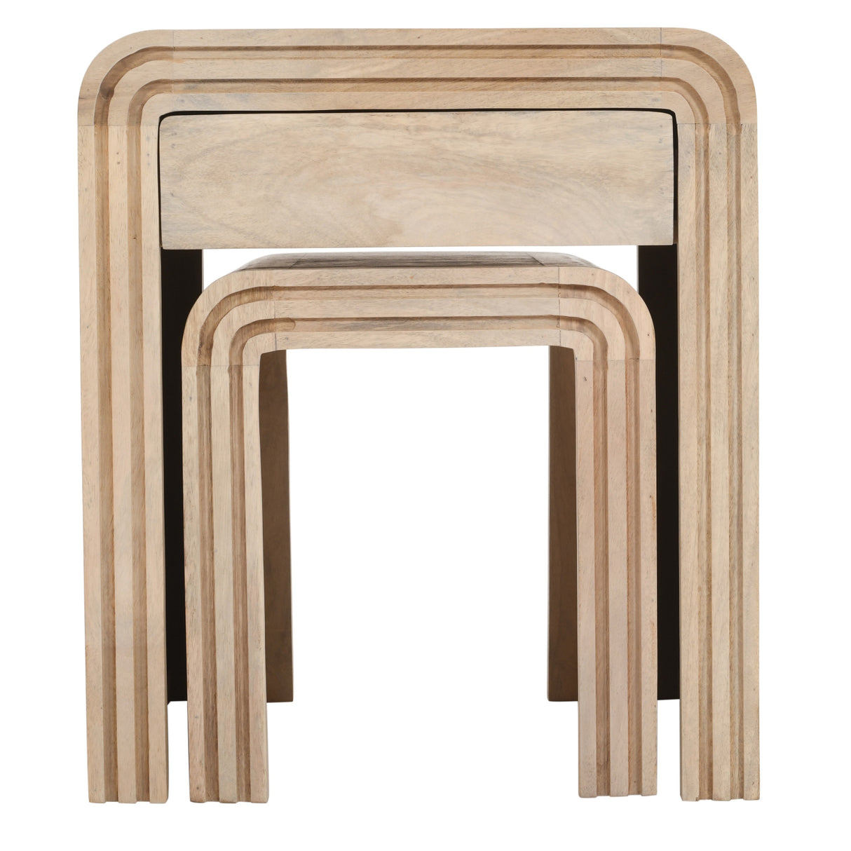 Solid Hardwood Nest Of 2 Tables With Drawer - Hudson