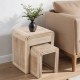 Solid Hardwood Nest Of 2 Tables With Drawer - Hudson