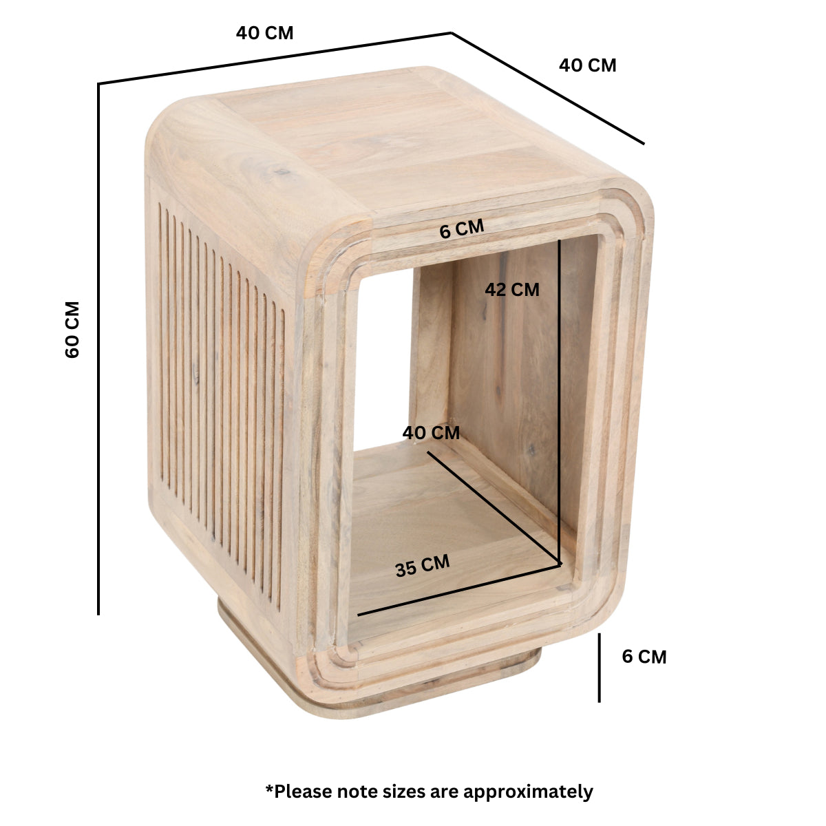 Solid Hardwood Side Table Square - Hudson